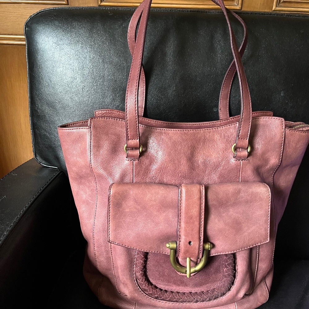 Etienne Aigner Plum leather shoulder bag
